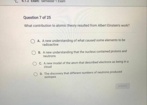 What contribution to atomic theory resulted from albert einstein’s work?