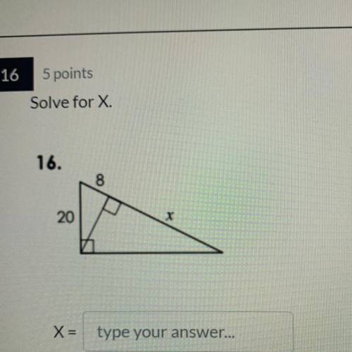 Similar Triangles and Geometry: 
Solve for X.