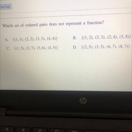 Which set of ordered pairs does not represent a function
