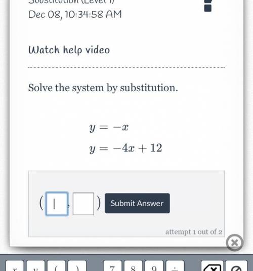 Solve the system by substitution pleaseee asap