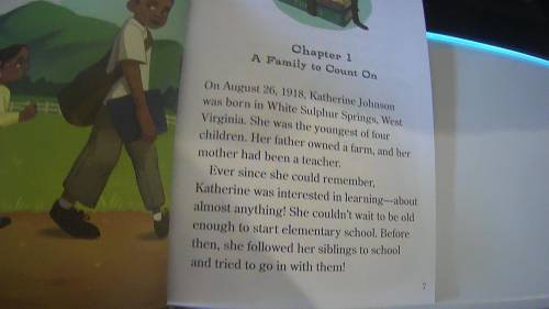 Item 1

Question 1
Refer to You Should Meet Katherine Johnson for a complete version of this text.