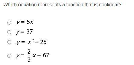 Which equation represents a function that is nonlinear?