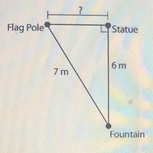The diagram below shows the locations of landmarks in a local park.

What is the distance in meter
