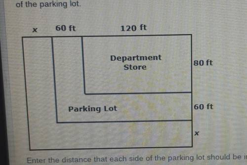 a department store is bordered on two sides by a parking lot. due to an increase in customers, the