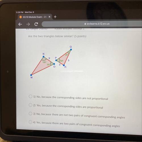 Are the two triangles below similar?