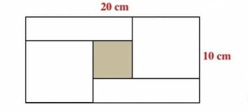 A rectangle has a length of 40cm and a breadth of 20 cm. It is cut into 2 identical squares.2 ident