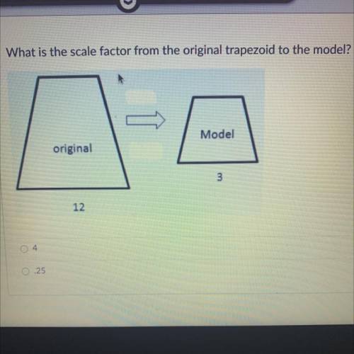 What is the scale factor from original trapezoid to the model
