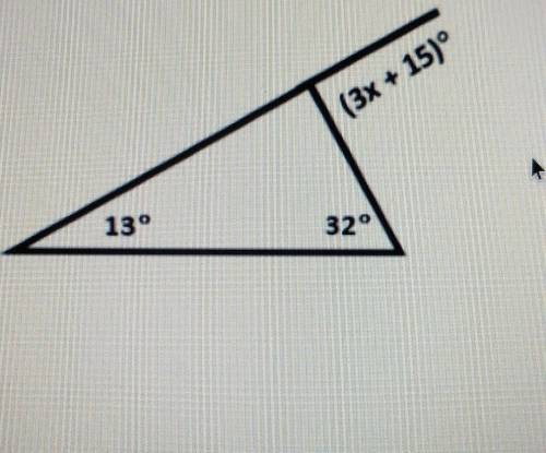Find the value of x in the diagram below caution picture not drawn to scale