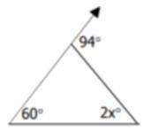 Use the following diagram to solve the problem

Solve for x.
A.13
B.17
C.47
c.34