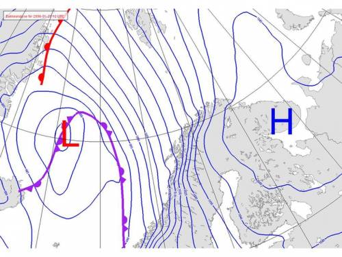 Take a look at this weather map. What do you think the H and L represent?