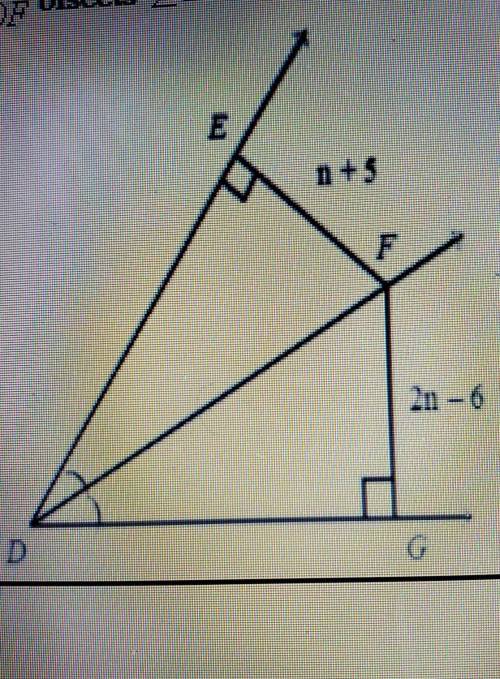 7. DF bisects EDG. Find FG. The diagram is not to scale.