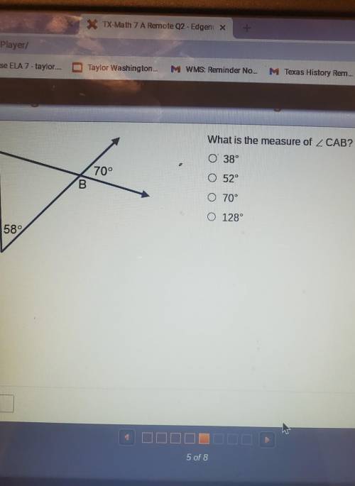 What is the measure of of <CAB