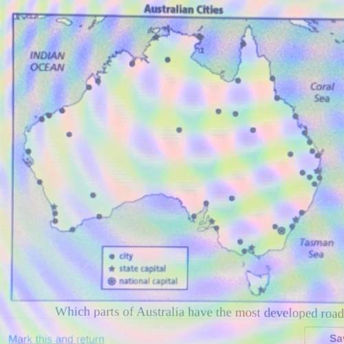 OCEAN

Coral
Sea
lasman
Sea
city
* state capital
national capital
Which parts of Australia have th