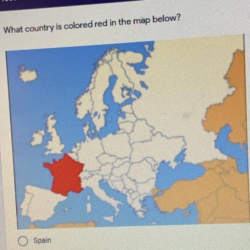 What country is colored red in the map below?