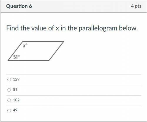 Find the value of x in the parallelogram below.