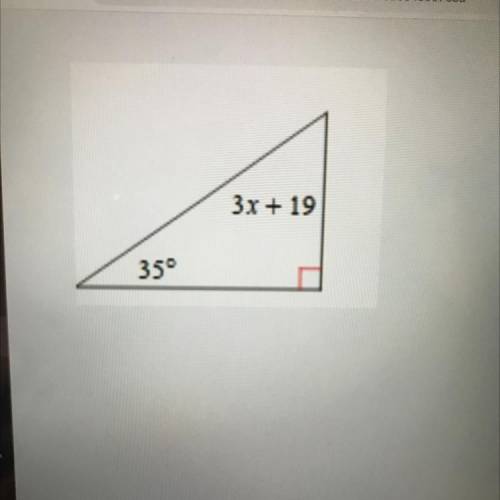 Solve for X the mini box in the corner is 90 degree angle