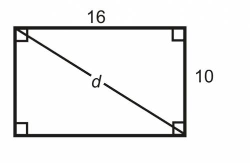 Use Pythagorean Theorem to solve for D. Round your answer to the nearest tenth

A. 12.6
B. 18.9
C.