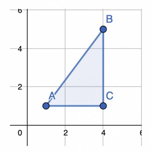 Prove that triangle ABC with vertices A(1, 1), B(4, 5) and C(4,1) is a right triangle in a two colu