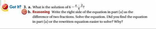 What is the solution of 6 = x-2/4?