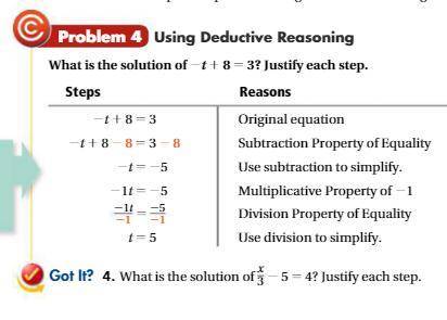 What is the solution of x/3 - 5=4? Justify each step.