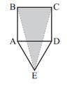 In the figure, square ABCD has side length 6 feet, and E is a point in the exterior of the square s