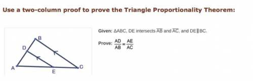 PLEASE HELP ILL AWARD BRAINLIEST

Use a two-column proof to prove the Triangle Proportionality The