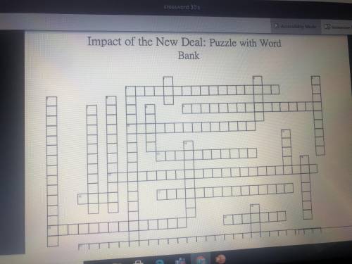 Impact of the New Deal: puzzle with word bank!