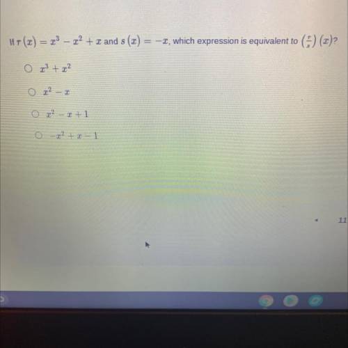 If r (x) = x^3-x^2 +x and s (x)=-x, which expression is equivalent to (r/s)(x)?