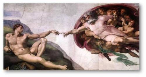 What is the name of the painting below?

A fresco by Michelangelo in the Sistine Chapel. Adam and