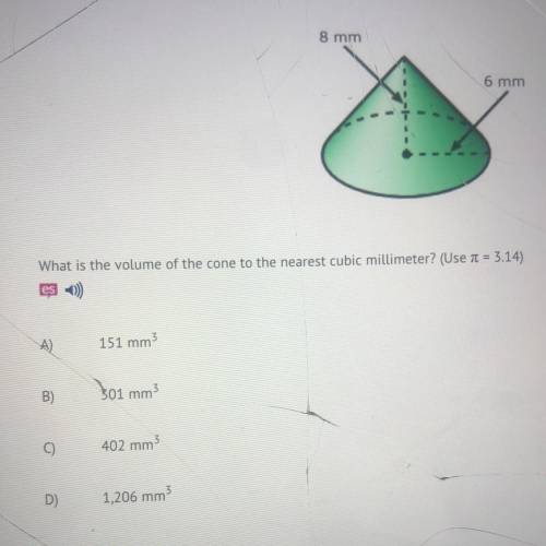 What is the volume of the cone to the nearest cubic centimeter?