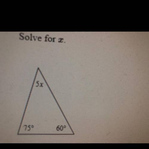 Solve for x. Of the triangle