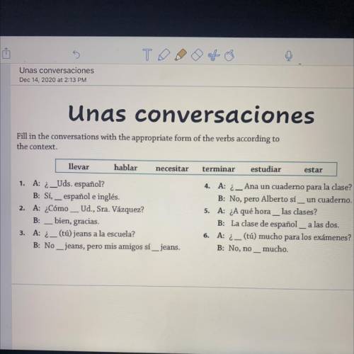 HELP ME WITH SPANISH HOMEWORK