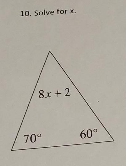 10. Solve for x.8x+2