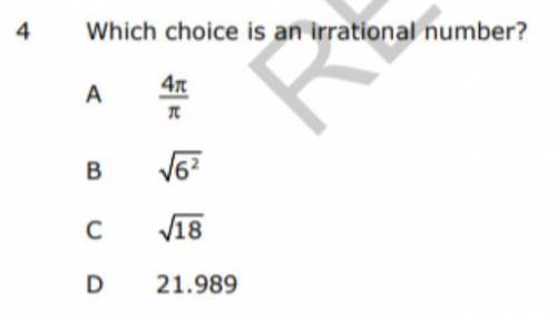 Which choice is an irrational number?
