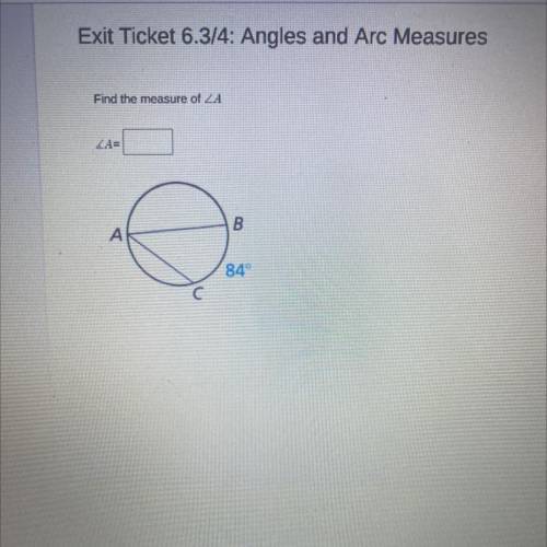 Help with find the measure of angle A