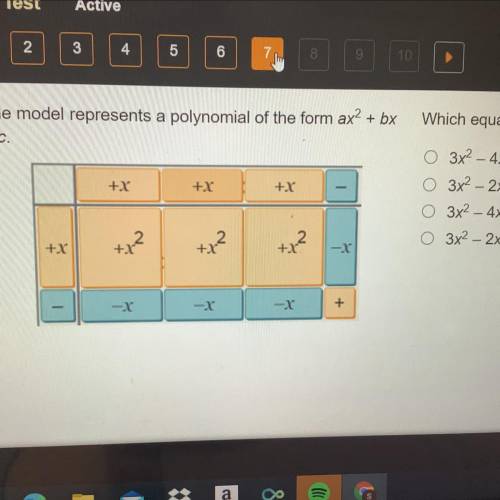 14 POINTS PLEASE HELP !!

The model represents a polynomial of the form ax^2 + box + c 
which equa