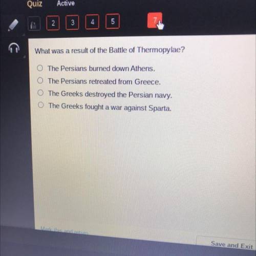 What was a result of the Battle of Thermopylae?
Plz answer with A,B,C,or D