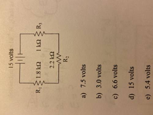 Determine the voltage drop across resistor R3 in this circuit: