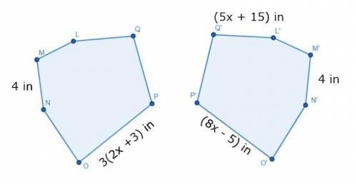 Given hexagon LMNOPQ is congruent to hexagon L'M'N'O'P'Q'. What is the measure of OP?

6 in
7 in
4