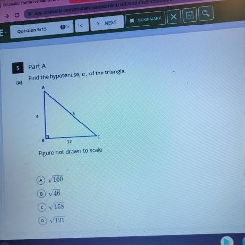 What’s the hypotenuse of c ?