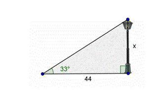 The angle of elevation from a pothole to the top of a lamp post is 33°

33°. The horizontal distan