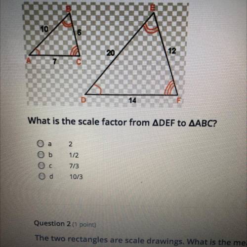 What is the scale factor from DEF to ABC