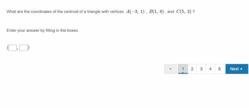 What are the coordinates of the centroid of a triangle with vertices
