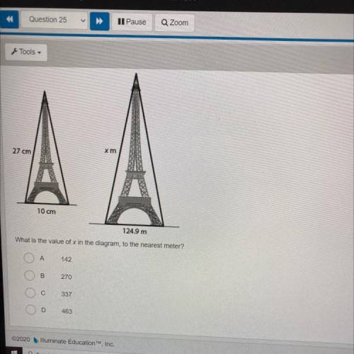 Question 25

Hannah has a miniature scale model of the Eiffel Tower. The diagram below compares th
