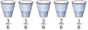 At a party, cups were filled with different amounts of soda. If the soda had been poured into the c