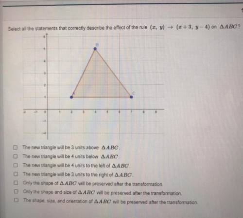 Name all the statements that correctly describe the effect of the rule