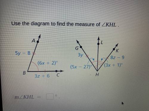 Use the diagram to find the measure of