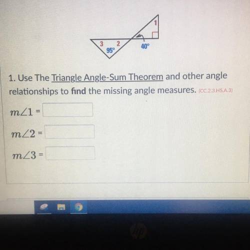 Use the triangle angle-sum theorem and other angle relationships to find the missing angle measures
