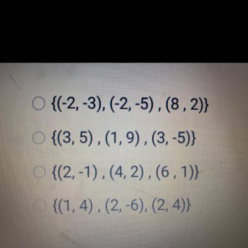 Which of the following set of ordered pairs is a function?