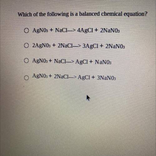 Which of the following is a balanced chemical equation?